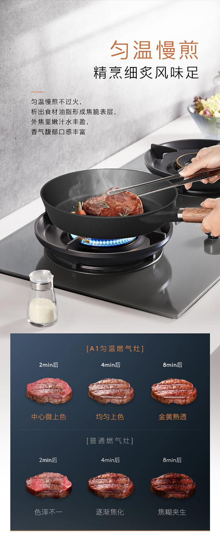 COLMO 嵌入式燃氣灶 月巖灰-雙邊定時 JZT-CYT52-A1